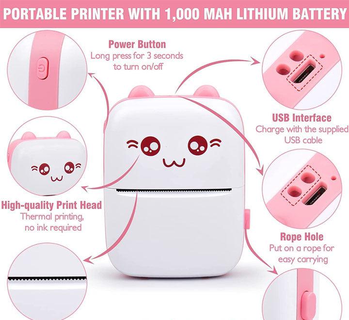 Portable Mini Pocket Bluetooth Thermal Printer | طابعة حرارية صغيرة محمولة تعمل بالبلوتوث