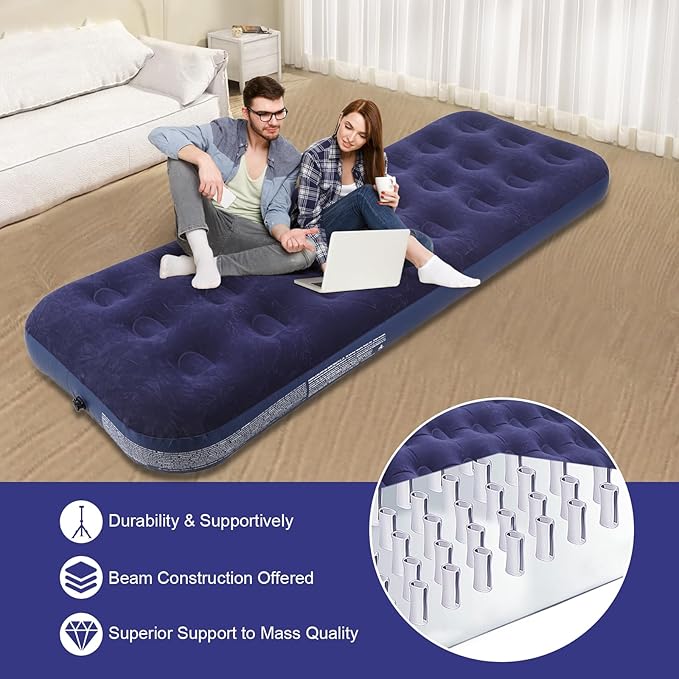 Single Air Mattress with Pump | مرتبة هوائية فردية مع مضخة