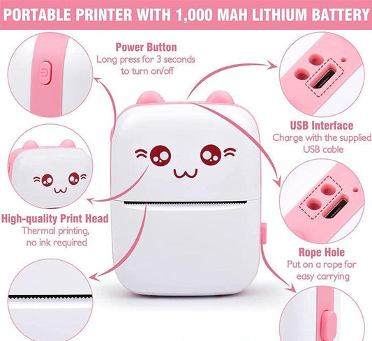 Portable Mini Pocket Bluetooth Thermal Printer | طابعة حرارية صغيرة محمولة تعمل بالبلوتوث